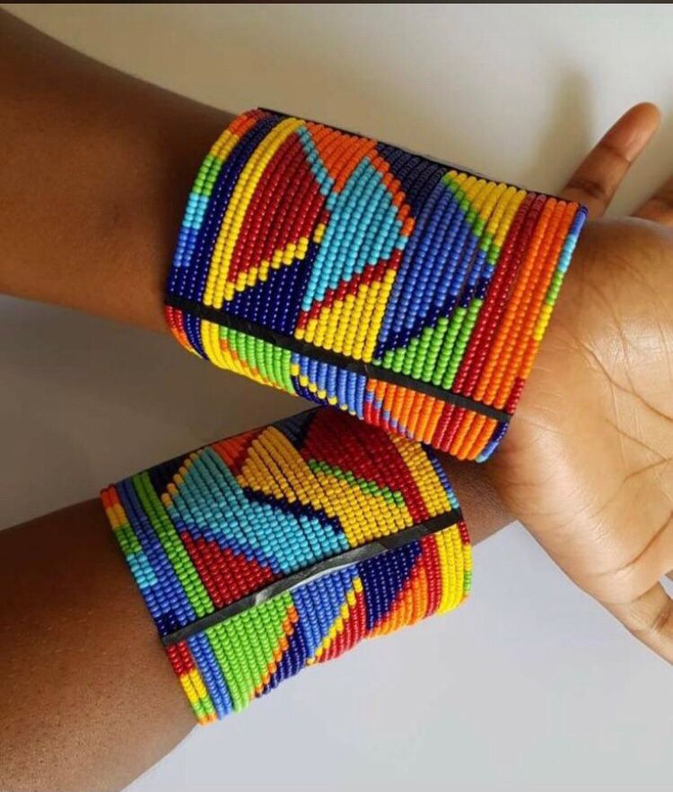 African beaded cuff bracelets